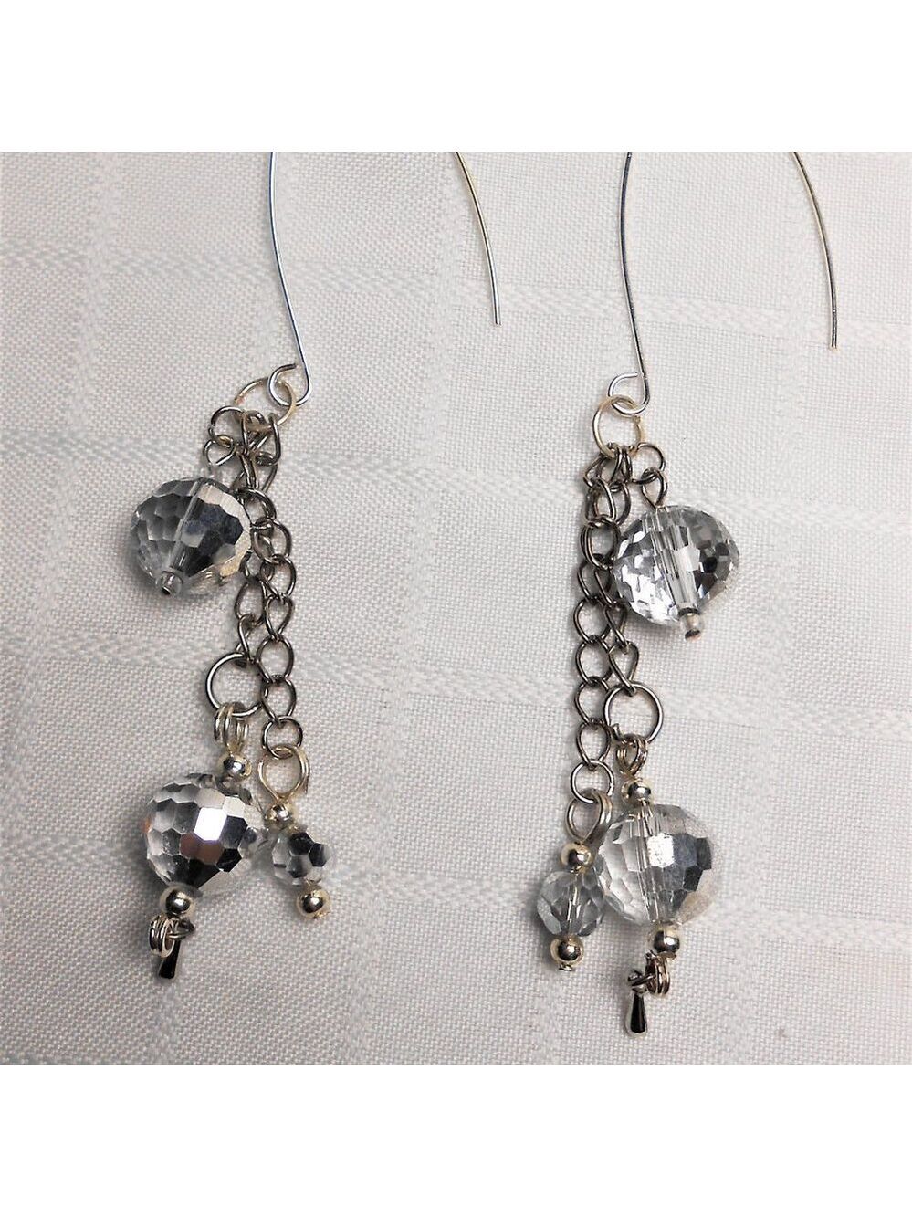 No 580 Handmade earrings with glass cristals